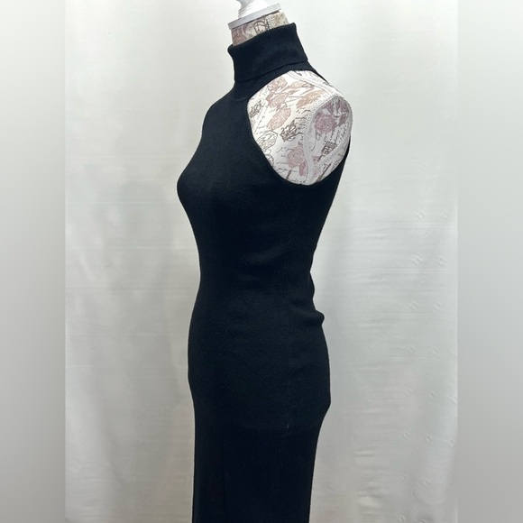 BARDOT Black knit turtleneck one‎ shoulder midi dress size - Picture 6 of 15